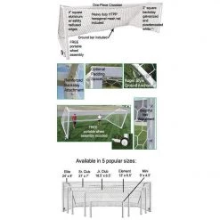 First Team Golden Goal 44 Square Aluminum Portable Soccer Goal