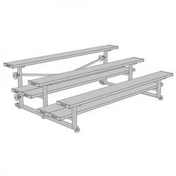 Jaypro BEST SELLERS BLEACHER - 7-1/2' (3 ROW - DOUBLE FOOT PLANK) - TIP & ROLL
