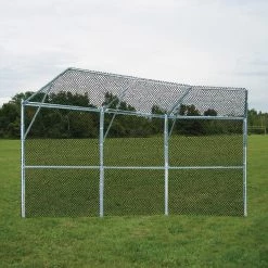 Jaypro BACKSTOP FENCE (3 PANEL, 1 CENTER OVERHANG, 2 WING OVERHANGS) - PERMANENT Baseball/Softball