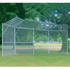 Jaypro BACKSTOP FENCE (4 PANEL, 2 CENTER OVERHANG, 2 WING OVERHANGS) - PERMANENT Baseball/Softball