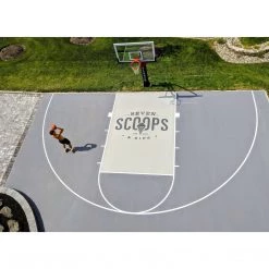 My Backyard Sports Custom Basketball Court Painting - 1/2 Court With Logo, Lines And Lane Painting