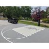 My Backyard Sports Custom Basketball Court Painting - 1/2 Court With Logo, Lines And Lane Painting