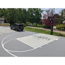 My Backyard Sports Custom Basketball Court Painting - 1/2 Court With Logo, Lines And Lane Painting